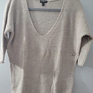 Express sweater V-neck Size XS Oatmeal